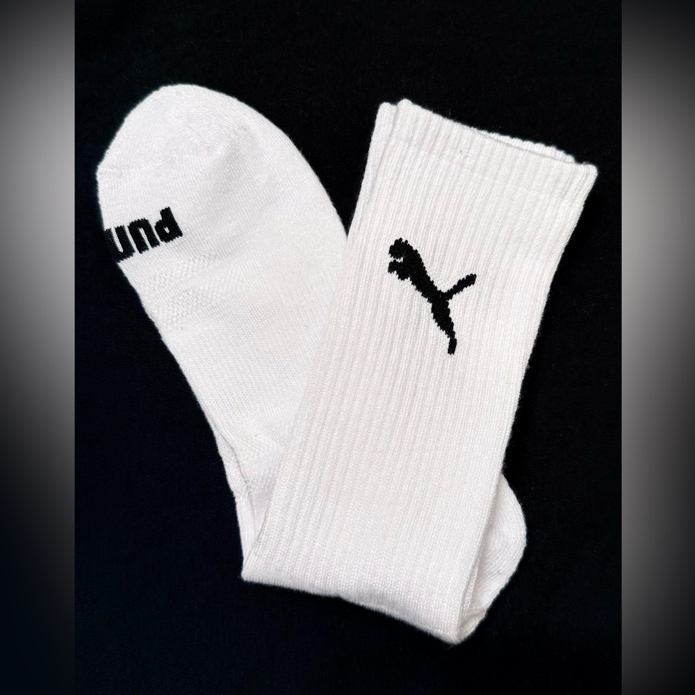 Puma Men's Black and White Athletic Crew Socks 1 Pair